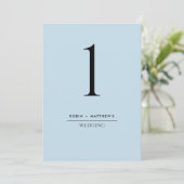 Elegant en Simple Dusty Blue Table Number (Staand voorkant)