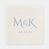Elegant en Simple Dusty Blue Wedding Monogram Servet (Voorkant)