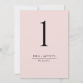 Elegant en Simple Dusty Roos Table Number (Achterkant)