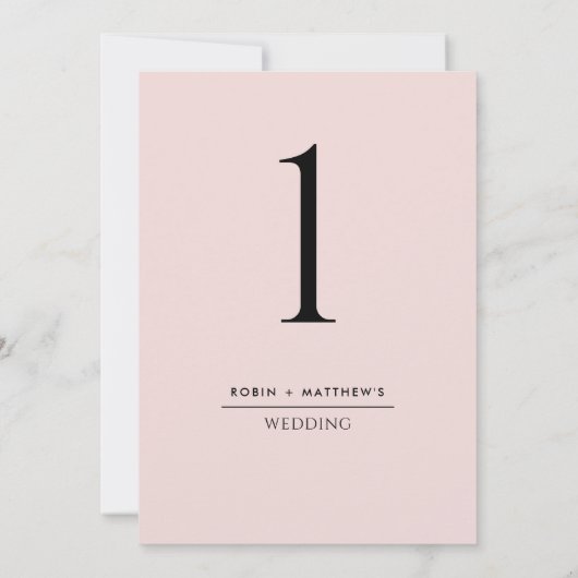 Elegant en Simple Dusty Roos Table Number (Achterkant)