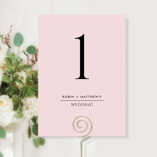 Elegant en Simple Dusty Roos Table Number
