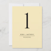Elegant en Simple Dusty Yellow Table Number (Voorkant)