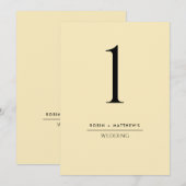 Elegant en Simple Dusty Yellow Table Number (Voorkant / Achterkant)