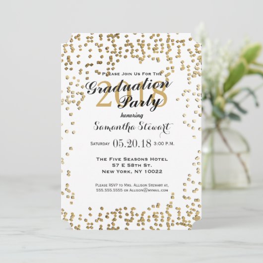 Elegant en Simple Faux Gold Confetti Kaart (Staand voorkant)