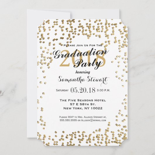 Elegant en Simple Faux Gold Confetti Kaart (Voorkant)