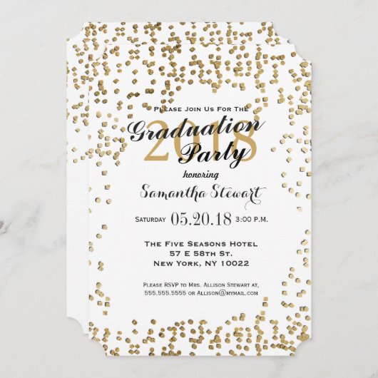 Elegant en Simple Faux Gold Confetti Kaart (Voorkant / Achterkant)