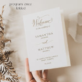 Elegant en Simple, Gold Folded Wedding Program