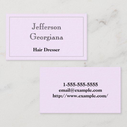 Elegant en Simple Hair Dresser Visitekaartje (Voorkant / Achterkant)