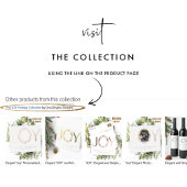 Elegant en Simple "JOY" Silver Foil Holiday Wine Wijn Etiket