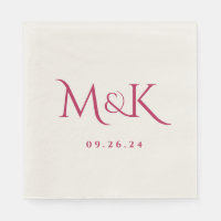 Elegant en Simple Magenta Wedding Monogram