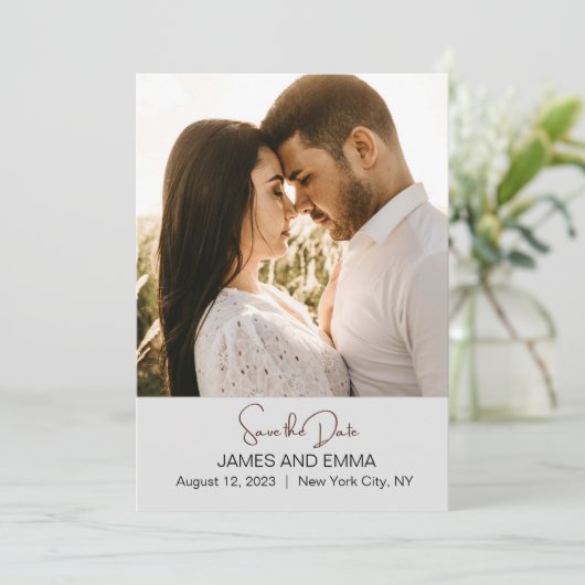 Elegant en Simple Modern Weeding Kaart (Staand voorkant)