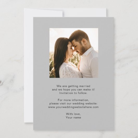 Elegant en Simple Modern Weeding Kaart (Achterkant)