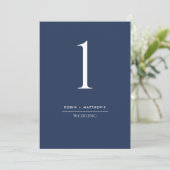 Elegant en Simple Navy Blue Table Number (Staand voorkant)