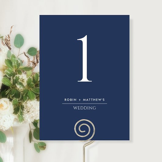 Elegant en Simple Navy Blue Table Number
