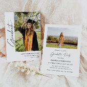 Elegant en Simple Photo Afstuderen Kaart