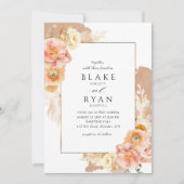 Elegant en Simple Terracotta, Peach Blush Wedding Kaart (Voorkant)