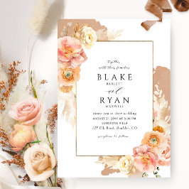 Elegant en Simple Terracotta, Peach Blush Wedding Kaart