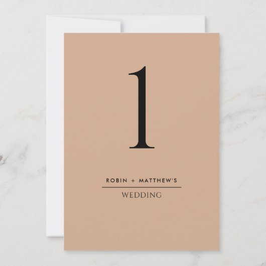 Elegant en Simple Terracotta Table Number (Achterkant)