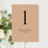 Elegant en Simple Terracotta Table Number