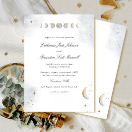 Elegant en Simple, Waterverf Celestial Wedding Kaart