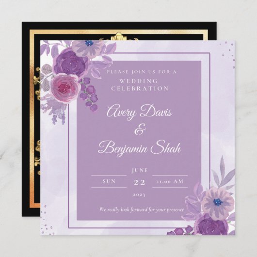 Elegant en Simple Wedding Invitation Card Kaart (Voorkant / Achterkant)