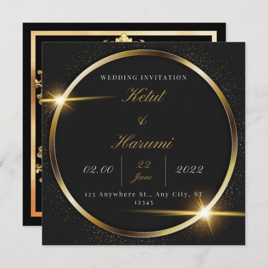 Elegant en Simple Wedding Invitation Card Kaart (Voorkant / Achterkant)