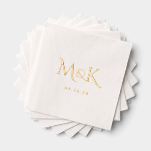 Elegant en Simple Wedding Monogram Folie Servetten