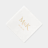 Elegant en Simple Wedding Monogram Folie Servetten (Rechts)