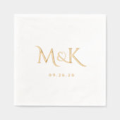 Elegant en Simple Wedding Monogram Folie Servetten (Voorkant)