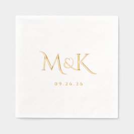 Elegant en Simple Wedding Monogram Folie Servetten