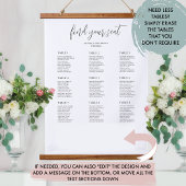 Elegant en Simple Wedding Seating Chart Hangend Wandkleed