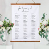 Elegant en Simple Wedding Seating Chart Hangend Wandkleed