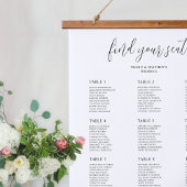 Elegant en Simple Wedding Seating Chart Hangend Wandkleed
