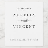 Elegant en Slank Huwelijks Wijnlabel Wijn Etiket (Enkel label)