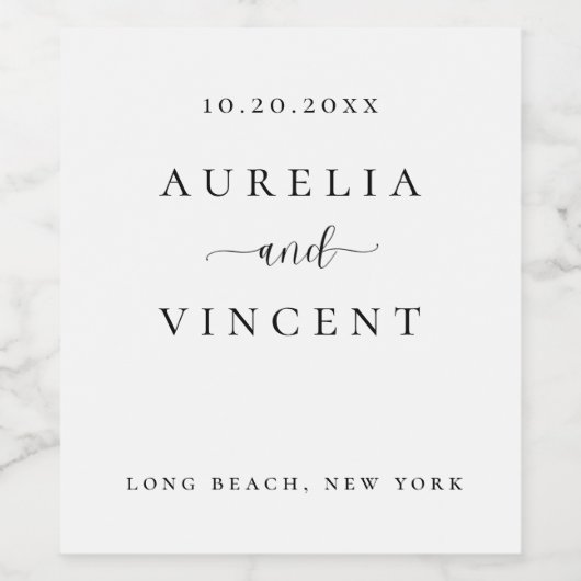 Elegant en Slank Huwelijks Wijnlabel Wijn Etiket (Enkel label)