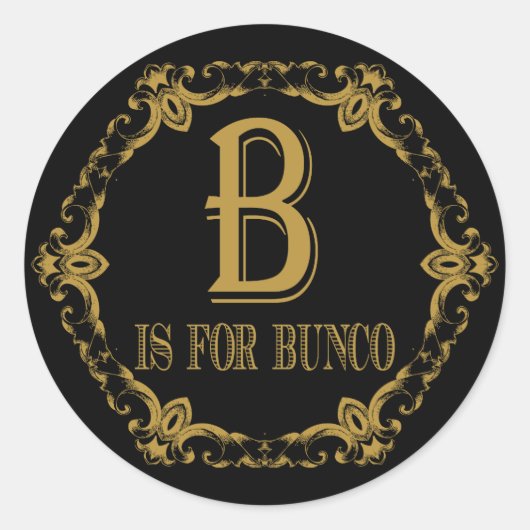 Elegant en stijlvol B is voor Bunco Ronde Sticker (Voorkant)