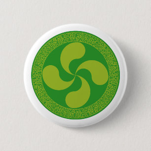 Elegant en stijlvol Baskisch kruis: Lauburu, Ronde Button 5,7 Cm