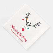 Elegant en stijlvol kerstrender wit rood servet (Hoek)