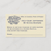 Elegant en stijlvol Luier Raffle Ticket Informatiekaartje (Achterkant)