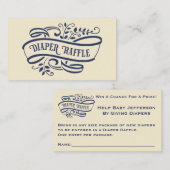 Elegant en stijlvol Luier Raffle Ticket Informatiekaartje (Voorkant / Achterkant)