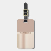 Elegant en stijlvol roos goudbruin bagagelabel (Voorkant verticaal)