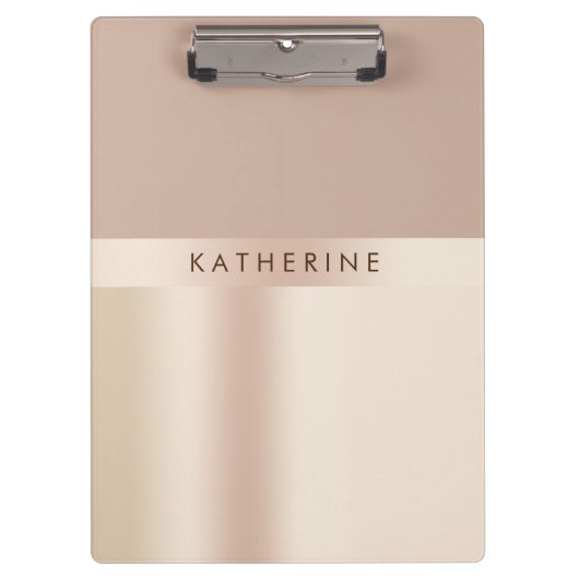 Elegant en stijlvol roos goudbruin klembord (Voorkant)