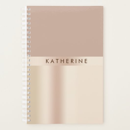 Elegant en stijlvol roos goudbruin planner (Voorkant)