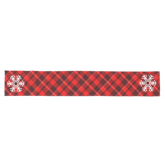 Elegant en stijlvol Snowflake Red Tartan Lange Tafelloper (Horizontaal)