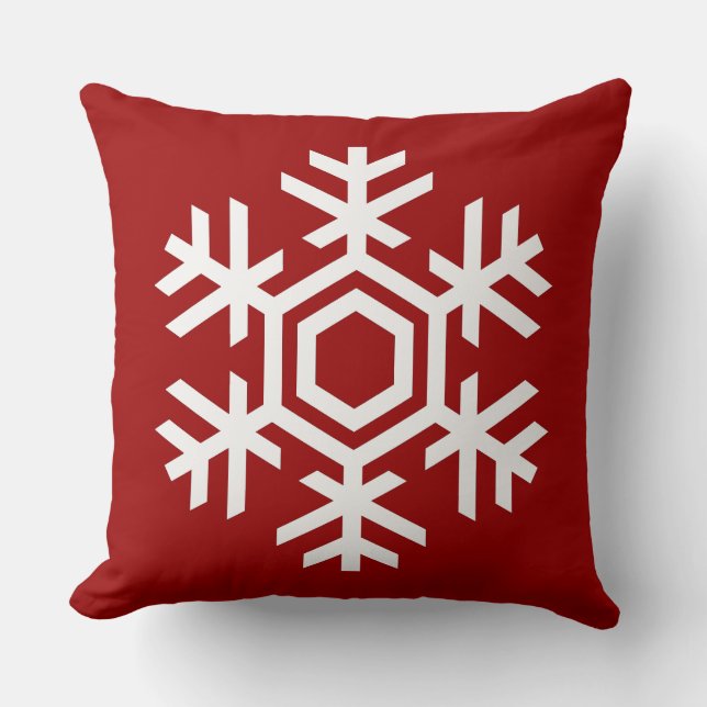 Elegant en stijlvol witte snowflake kerst kussen (Voorkant)