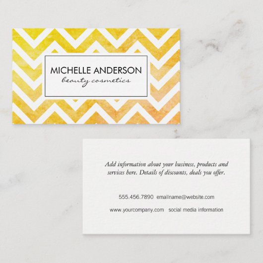 Elegant en Stylish Chevron Visitekaartje (Voorkant / Achterkant)