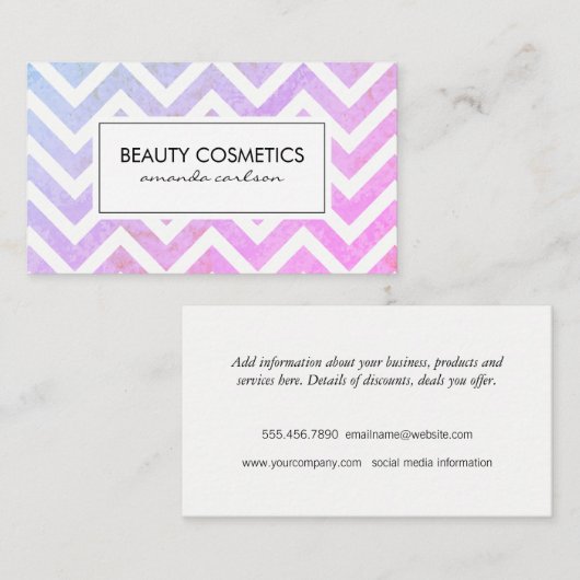 Elegant en Stylish Chevron Visitekaartje (Voorkant / Achterkant)