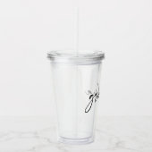 Elegant en subtiel roze Grandma Script Gift Acryl Drinkbeker (Rechts)