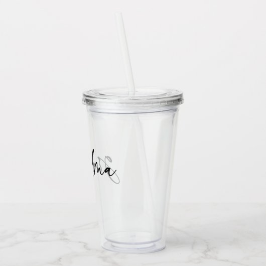 Elegant en subtiel roze Grandma Script Gift Acryl Drinkbeker (Links)