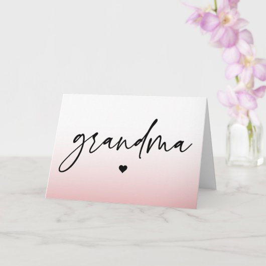 Elegant en subtiel roze Grandma Script Gift Kaart (Orchidee)